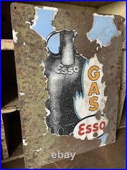 Esso Gas Vintage Original Enamel Sign