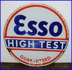Esso High Test enamel sign advertising decor mancave garage metal vintage antiqu