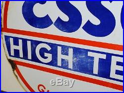 Esso High Test enamel sign advertising decor mancave garage metal vintage antiqu