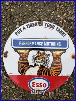 Esso put A Tiger In Ur Tank Performance Motoring Vintage Enamel Sign