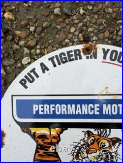 Esso put A Tiger In Ur Tank Performance Motoring Vintage Enamel Sign