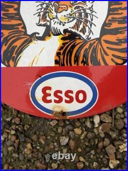 Esso put A Tiger In Ur Tank Performance Motoring Vintage Enamel Sign