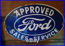 FORD ENAMEL SIGN OVAL American muscle rare vintage