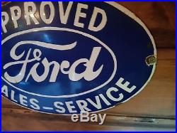 FORD ENAMEL SIGN OVAL American muscle rare vintage