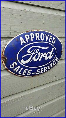 FORD ENAMEL SIGN OVAL American muscle rare vintage collectable