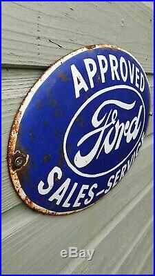 FORD ENAMEL SIGN OVAL American muscle rare vintage collectable