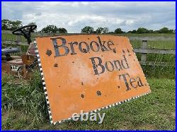 Fabulous Very Large Vintage Circa 1930's Enamel Brooke Bond Tea Advertising Sign