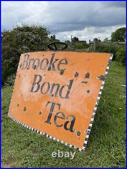 Fabulous Very Large Vintage Circa 1930's Enamel Brooke Bond Tea Advertising Sign