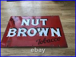 Fantastic Nut Brown Tobacco Vintage Enamel Sign
