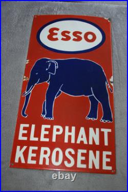 Fantastic Vintage collectable Esso Elephant Kerosene Tin/Enamel Sign 58.5cm x 30