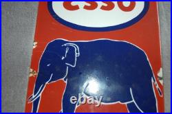 Fantastic Vintage collectable Esso Elephant Kerosene Tin/Enamel Sign 58.5cm x 30