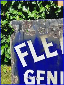 Fletcher & Sons Retford Enamel Sign General Draper Enamel Sign Vintage enamel