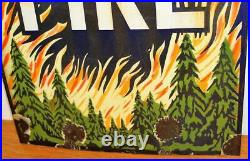 Forestry Commission Fire enamel sign 1940s advertising garage kitchen vintage re