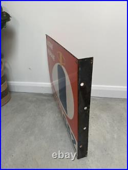 French Butane Propane Totalgaz Enamel Double Sided Wall Sign 1970s