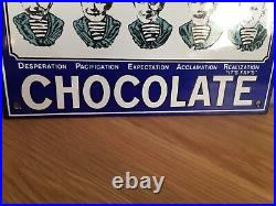 Fry's Chocolate Vintage Enamel Sign 5 Boys 26cm x 19cm Circa 1970s 1980s VGC