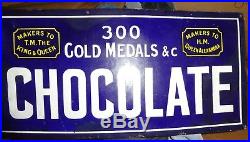 Fry's Chocolate Vintage sign 1910 Edwardian original 300 gold medals & co enamel