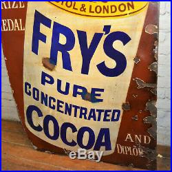 Fry's Cocoa 1930s advertising enamel sign vintage retro antique industrial decor