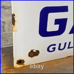GULF Enamel Sign 19.7x15.7 (50x40cm) Nice Rare Gasoline Vintage Wall Decoration