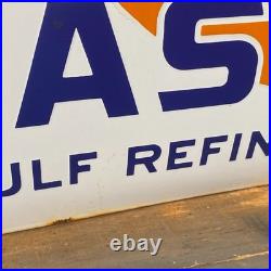 GULF Enamel Sign 19.7x15.7 (50x40cm) Nice Rare Gasoline Vintage Wall Decoration