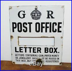 G R Post Office Letter Box enamel sign garage kitchen vintage retro antique indu