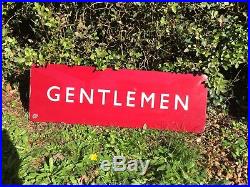 Gentlemen' vintage enamel railway sign