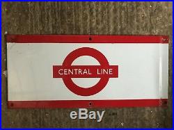 Genuine Central Line sign, london underground, tube, railway, enamel, vintage