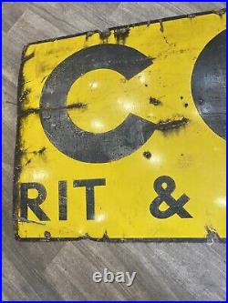 Genuine Enamel Sign Classic Oils Vintage Sign Oil Yellow (Half Of Sign)