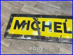 Genuine Enamel Sign Michelin Vintage Sign Tyres Michelin Man Yellow