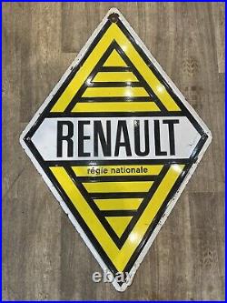 Genuine Enamel Sign Renault Diamond Double Sided Vintage Sign régie nationals