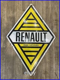 Genuine Enamel Sign Renault Diamond Double Sided Vintage Sign régie nationals