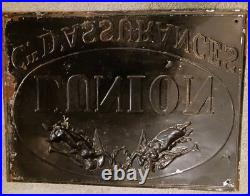 Genuine French Vintage Enamelled Tin Sign. L'Union D'Assurances. Lovely Patina
