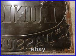 Genuine French Vintage Enamelled Tin Sign. L'Union D'Assurances. Lovely Patina