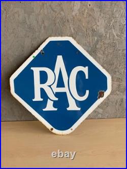 Genuine Large Vintage RAC enamel advertising 1950's collectors sign retro