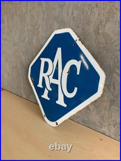 Genuine Large Vintage RAC enamel advertising 1950's collectors sign retro
