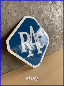 Genuine Large Vintage RAC enamel advertising 1950's collectors sign retro