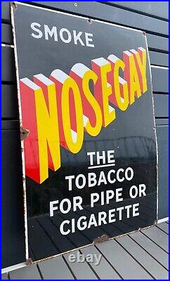 Genuine Original Vintage Enamel Sign Nosegay Tobacco Rare Portrait Version