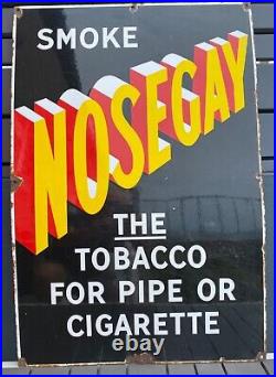 Genuine Original Vintage Enamel Sign Nosegay Tobacco Rare Portrait Version