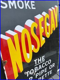 Genuine Original Vintage Enamel Sign Nosegay Tobacco Rare Portrait Version