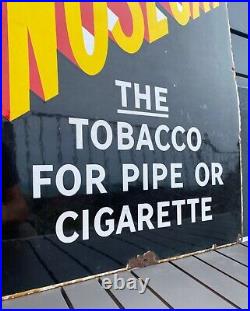 Genuine Original Vintage Enamel Sign Nosegay Tobacco Rare Portrait Version