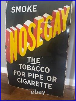 Genuine Original Vintage Enamel Sign Nosegay Tobacco Rare Portrait Version