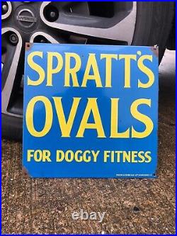 Genuine Original Vintage Spratts Ovals Enamel Sign