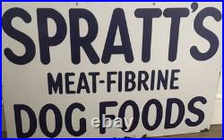 Genuine, Rare Vintage Spratt's Dog Foods /'Bruton, Palmers Green' Enamel Sign