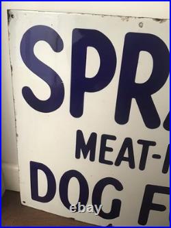 Genuine, Rare Vintage Spratt's Dog Foods /'Bruton, Palmers Green' Enamel Sign