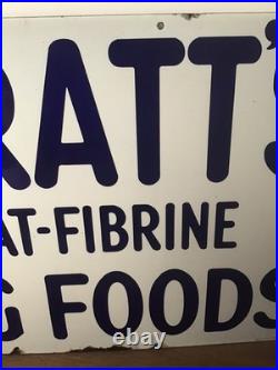 Genuine, Rare Vintage Spratt's Dog Foods /'Bruton, Palmers Green' Enamel Sign