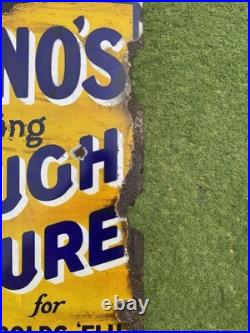 Genuine Venos Cough Cure Enamel Soon Advertising Collectible Vintage