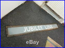 Genuine Vintage Big Enamelled Steel Station Sign & Original Carrier Jubilee Line