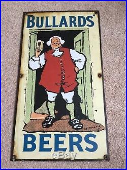 Genuine Vintage Bullards Beer Pictorial Enamel pub sign