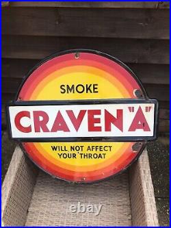 Genuine Vintage Craven A Enamel Sign 24 X 22