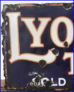 Genuine, Vintage, Double Sided,'Lyons Tea' Enamel Advertising Sign