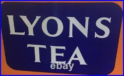 Genuine, Vintage, Double Sided Lyons Tea Enamel Advertising Sign